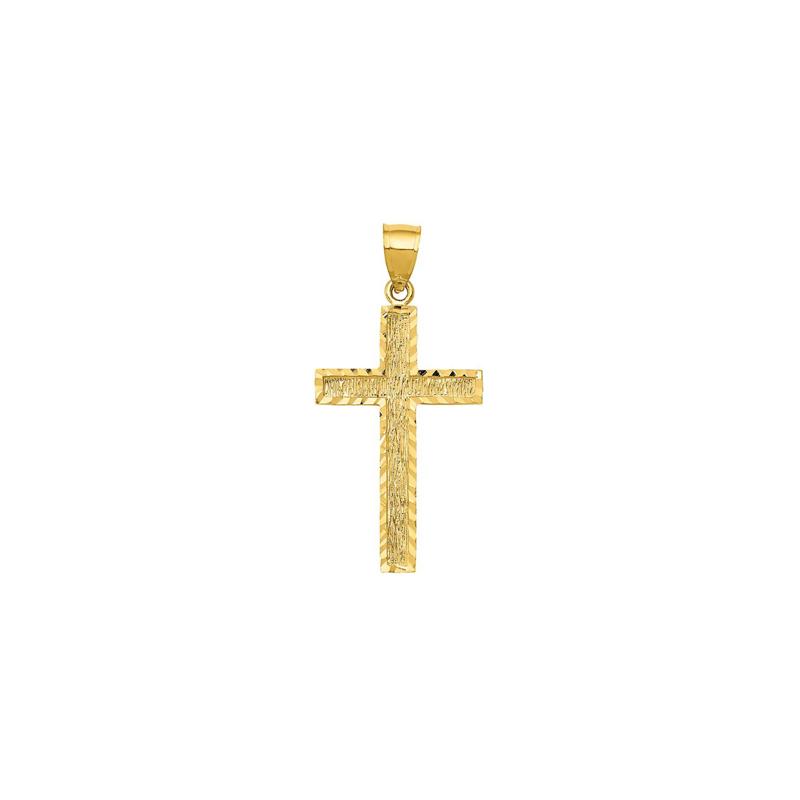 Diamond Cut Cross Charm in 14K Yellow Gold – Image 1 of 1