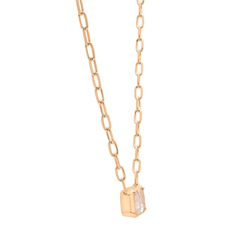 Morganite Emerald-Cut Necklace in Vermeil – Image 3 of 5