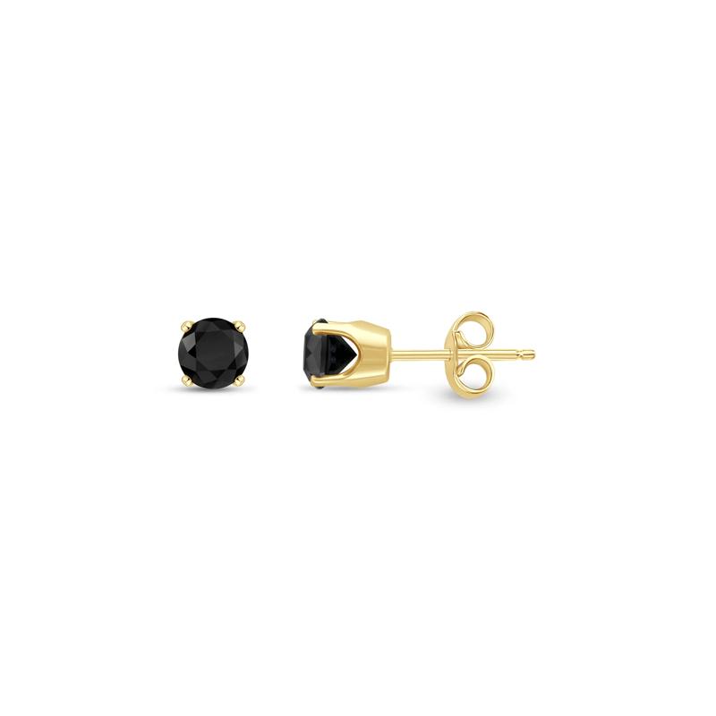 1 ct. tw. Black Diamond Stud Earrings in 14K Yellow Gold – Image 1 of 1