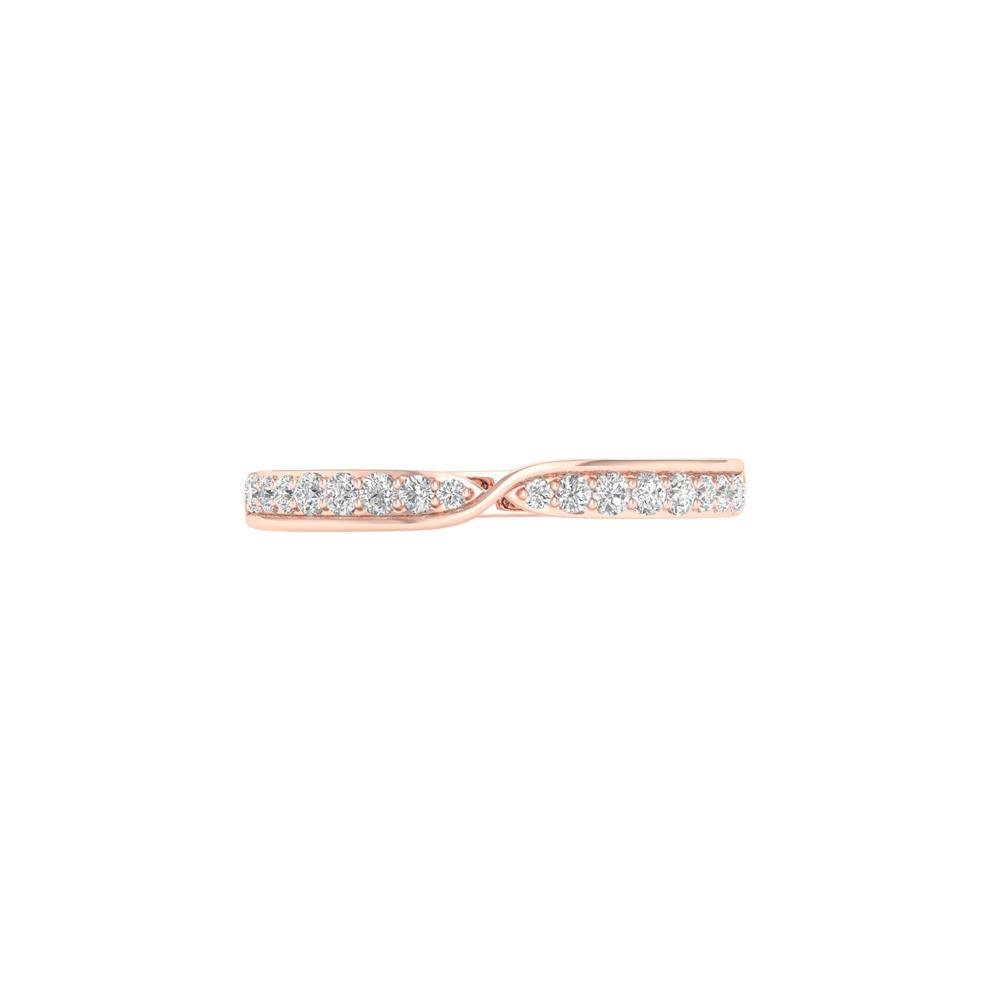 Pinched Diamond Stack Band in 10K Rose Gold (1/4 ct. tw.) – Image 1 of 4