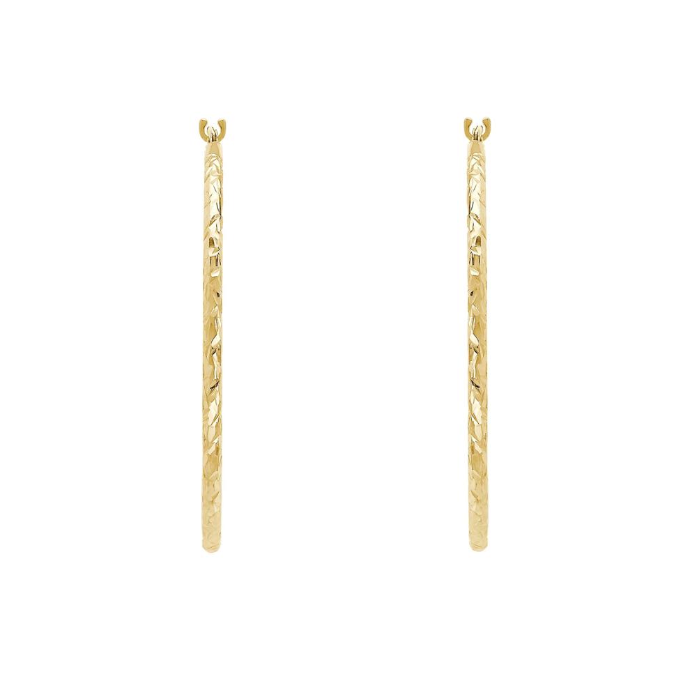 Crystal-Cut Hoops in 10K Yellow Gold – Image 3 of 3