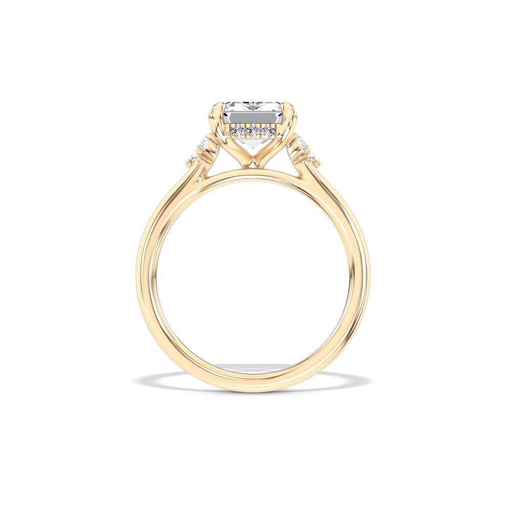 Lab Grown Diamond Emerald-Cut Center Engagement Ring in 14K Yellow Gold (3 1/4 ct. tw.) – Image 2 of 4