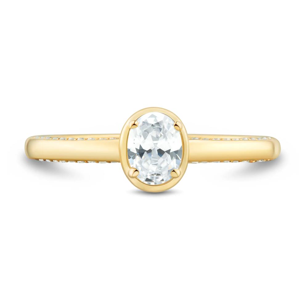 Diamond Oval Engagement Ring in 14K Yellow Gold (1/2 ct. tw.) – Image 1 of 3