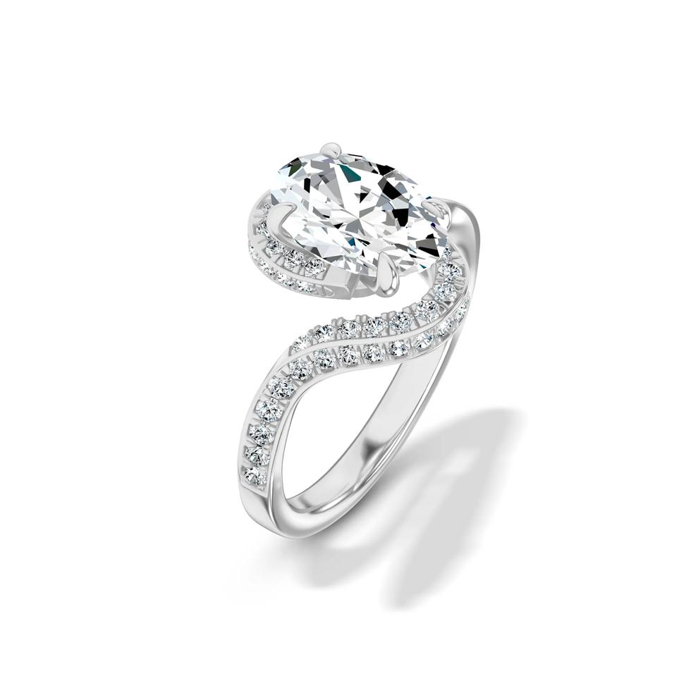 Lab Grown Diamond Bypass Engagement Ring in 14K White Gold (2 1/2 ct. tw.) – Image 4 of 4