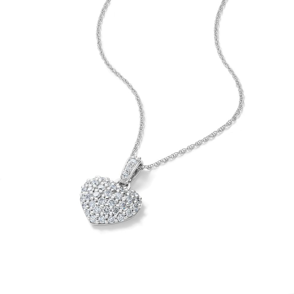 Lab Grown Diamond Pav&eacute; Heart Pendant in 14K White Gold (1/2 ct. tw.) – Image 4 of 4