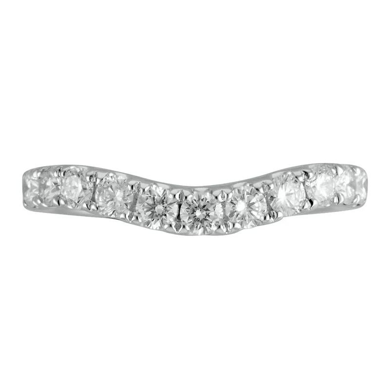 1/2 ct. tw. Diamond Contour Band in 14K White Gold – Image 1 of 2