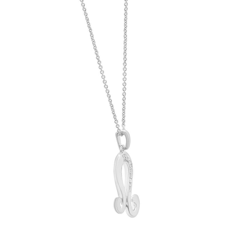 Diamond Accent Leo Pendant in Sterling Silver  – Image 2 of 3