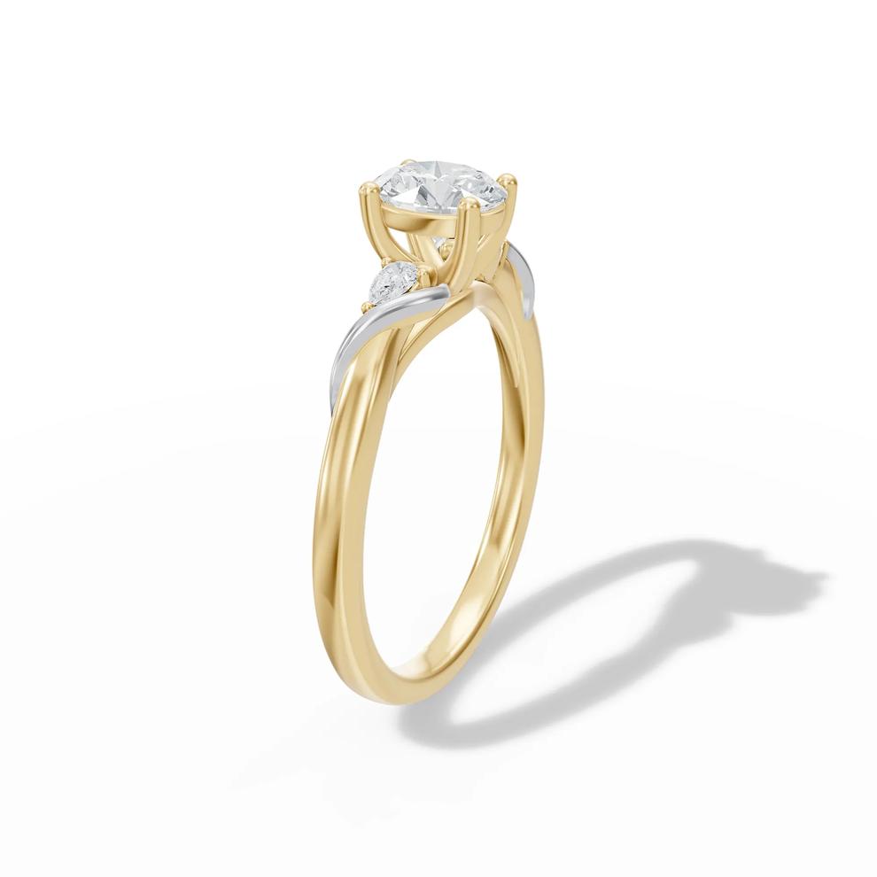 Diamond Oval Engagement Ring in 14K Yellow Gold (5/8 ct. tw.) – Image 3 of 4