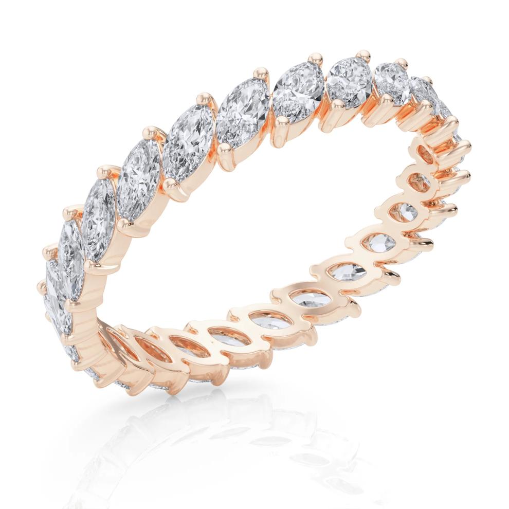 Marquise Diamond Slanted Eternity Band in 14K Rose Gold (2 ct. tw.) – Image 5 of 5