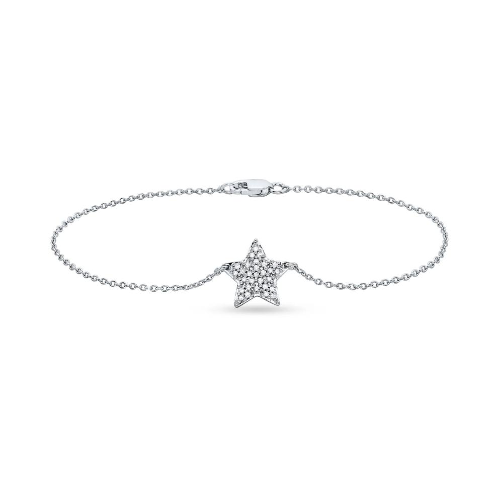 Diamond Star Bracelet in Sterling Silver (1/7 ct. tw.) – Image 1 of 2