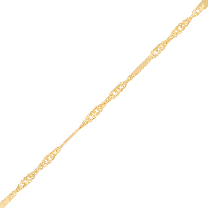 Mirrored Station Singapore Chain in 14K Yellow Gold – Image 2 of 3