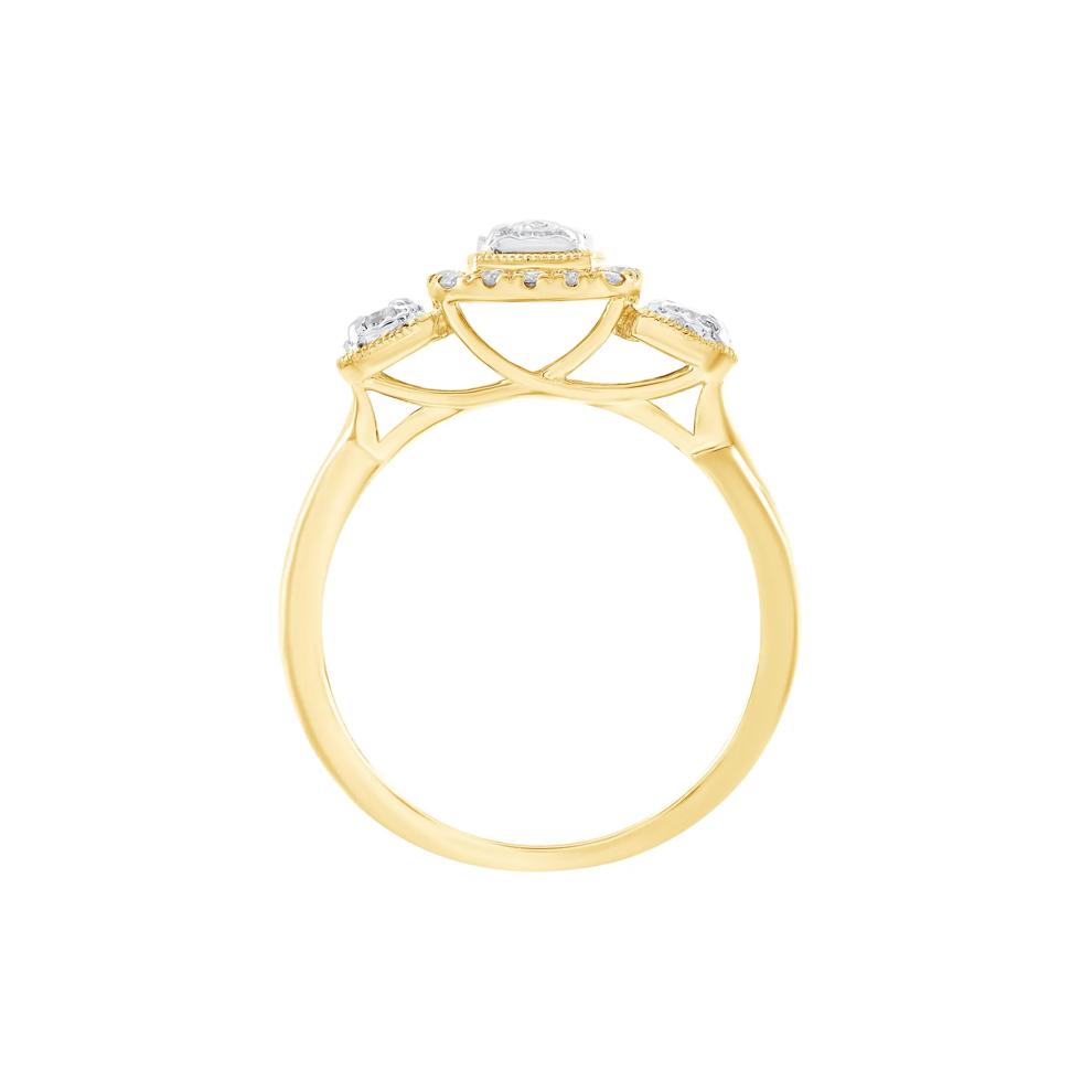 Diamond Three Stone Ring in 10K Yellow Gold (1/4 ct. tw.) – Image 2 of 3