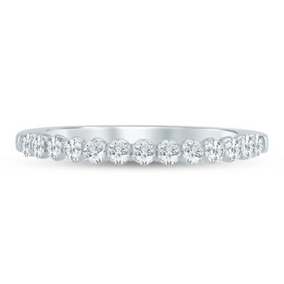 Lab Grown Diamond Round Anniversary Band in 10K White Gold (1/3 ct. tw.)