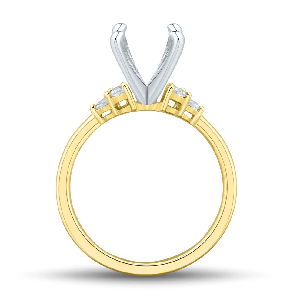 Lab Grown Diamond Semi-Mount Engagement Ring in 14K Yellow &amp; White Gold (1/4 ct. tw.) (Setting Only) – Image 3 of 6
