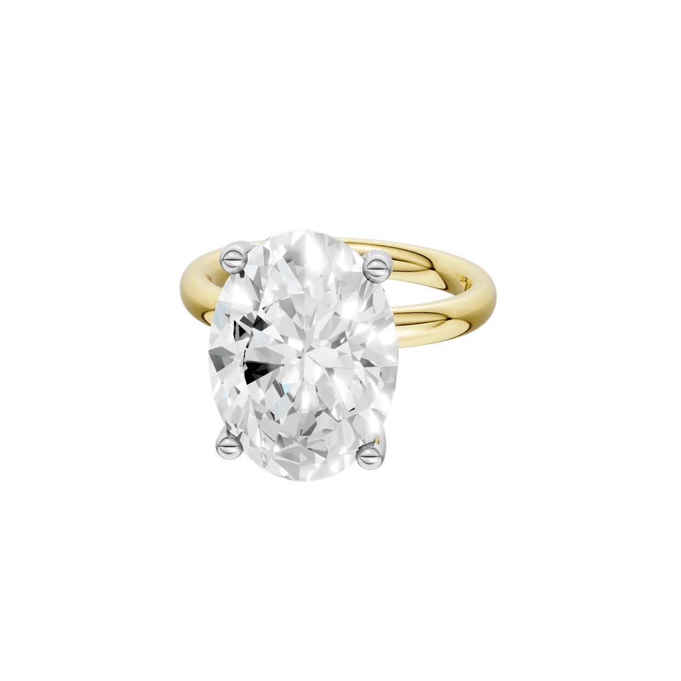 Lab Grown Diamond Oval Solitaire Ring in 14K Yellow &amp; White Gold (7 ct.) – Image 2 of 5