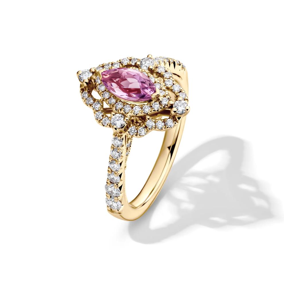 Margaux Rose de France Amethyst Engagement Ring with Diamonds in 14K Yellow Gold (3/4 ct. tw.) – Image 4 of 4