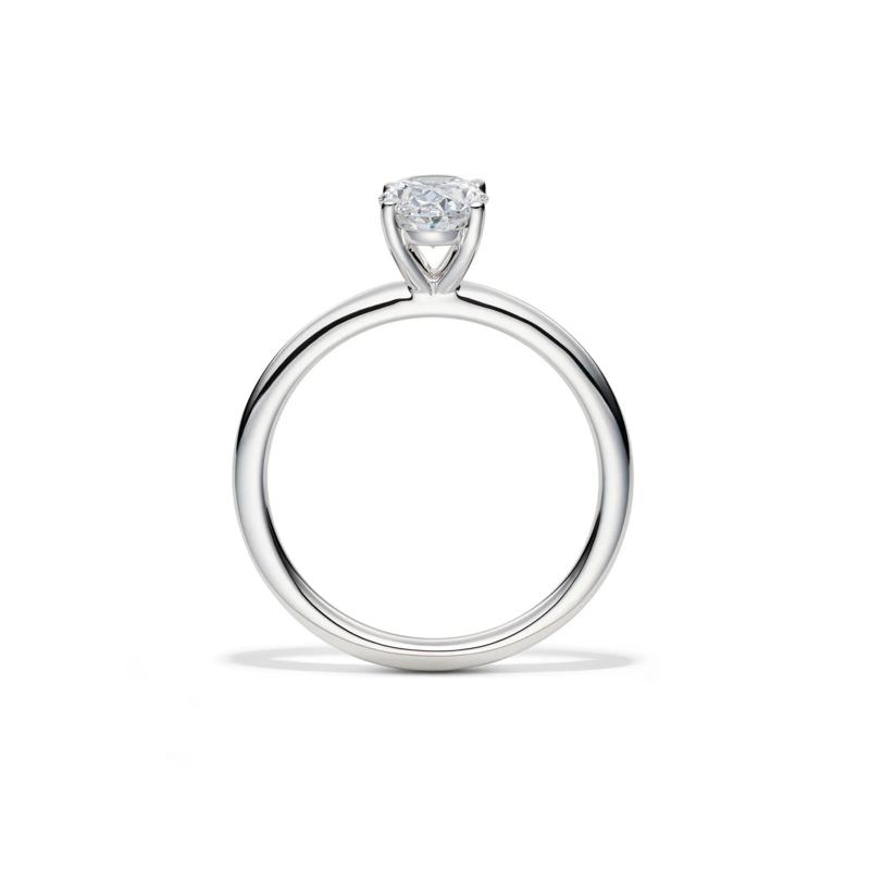 Lab Grown Diamond Solitaire Oval Engagement Ring in 14k White Gold &#40;1 ct.&#41; – Image 2 of 4