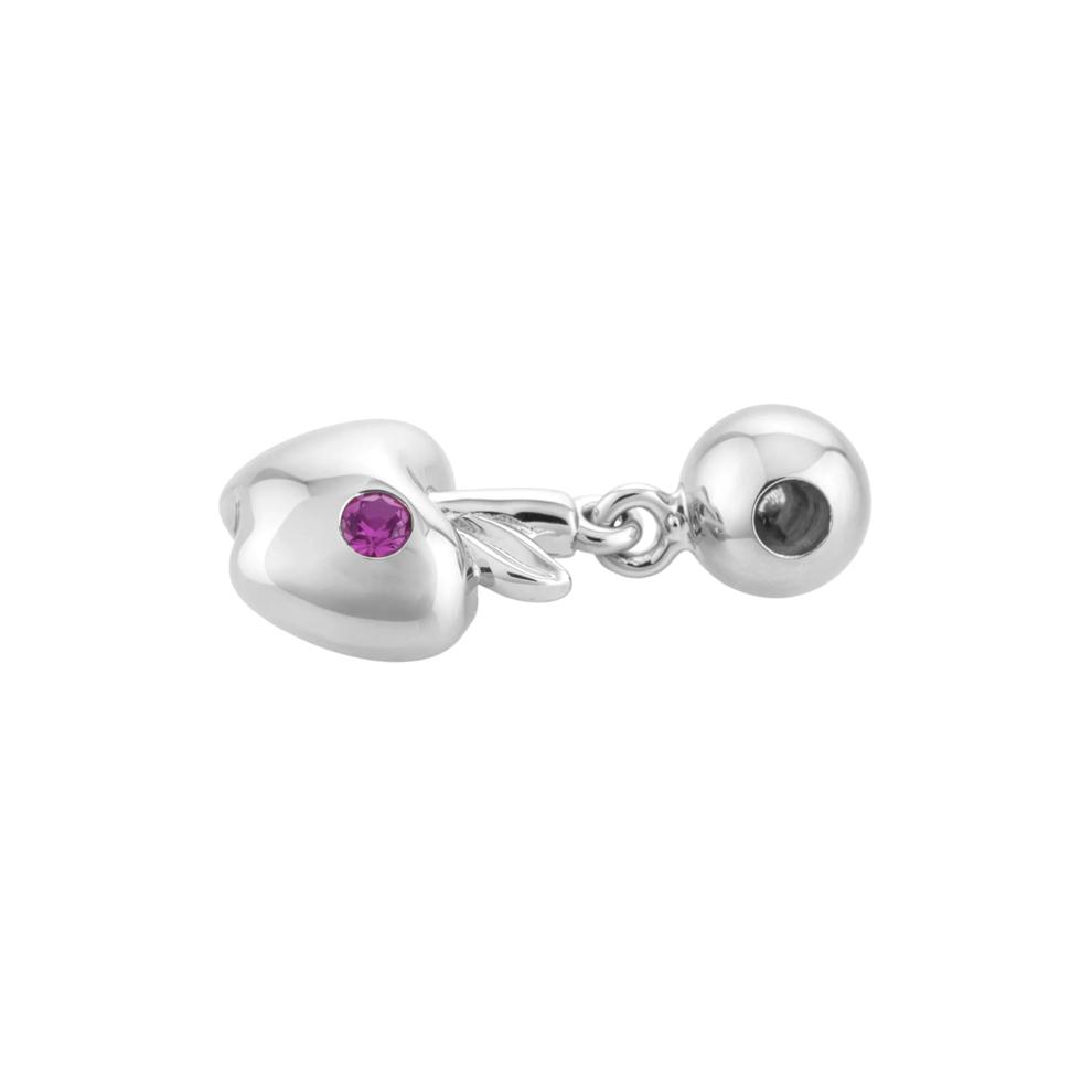 Lab-Created Ruby Apple Bead Charm in Sterling Silver – Image 2 of 2
