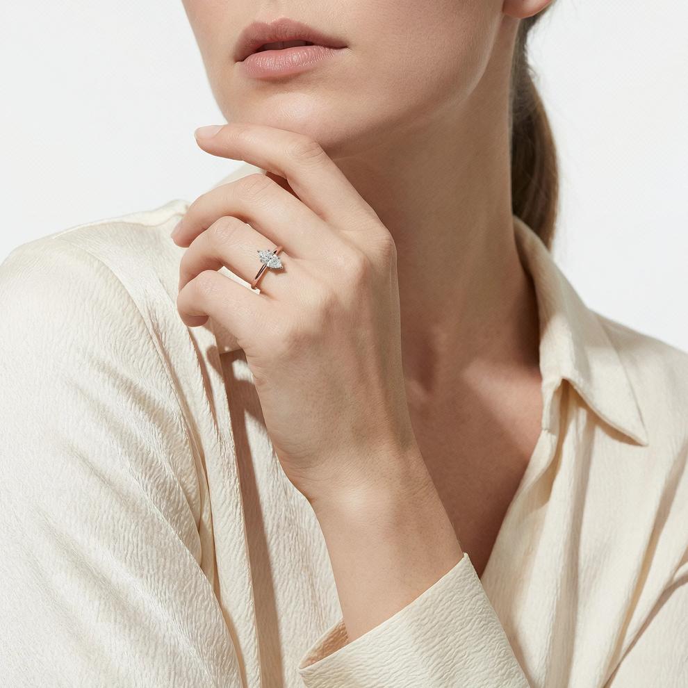 Lab Grown Diamond Solitaire Marquise Engagement Ring in 14K Rose Gold (1 ct.) – Image 5 of 5