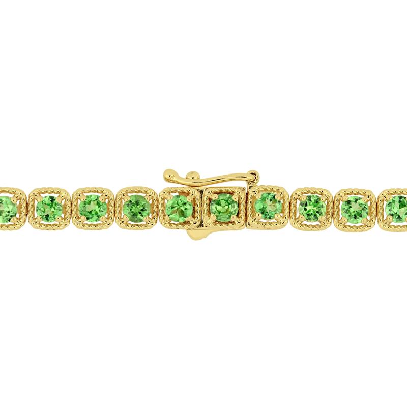 Green Tsavorite Bracelet in 14K Yellow Gold – Image 4 of 5