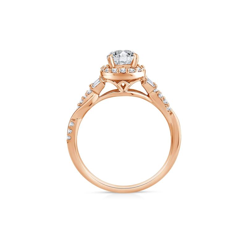 Lab Grown Diamond Pear-Shaped Halo Engagement Ring in 10K Rose Gold &#40;1 ct. tw.&#41; – Image 2 of 3