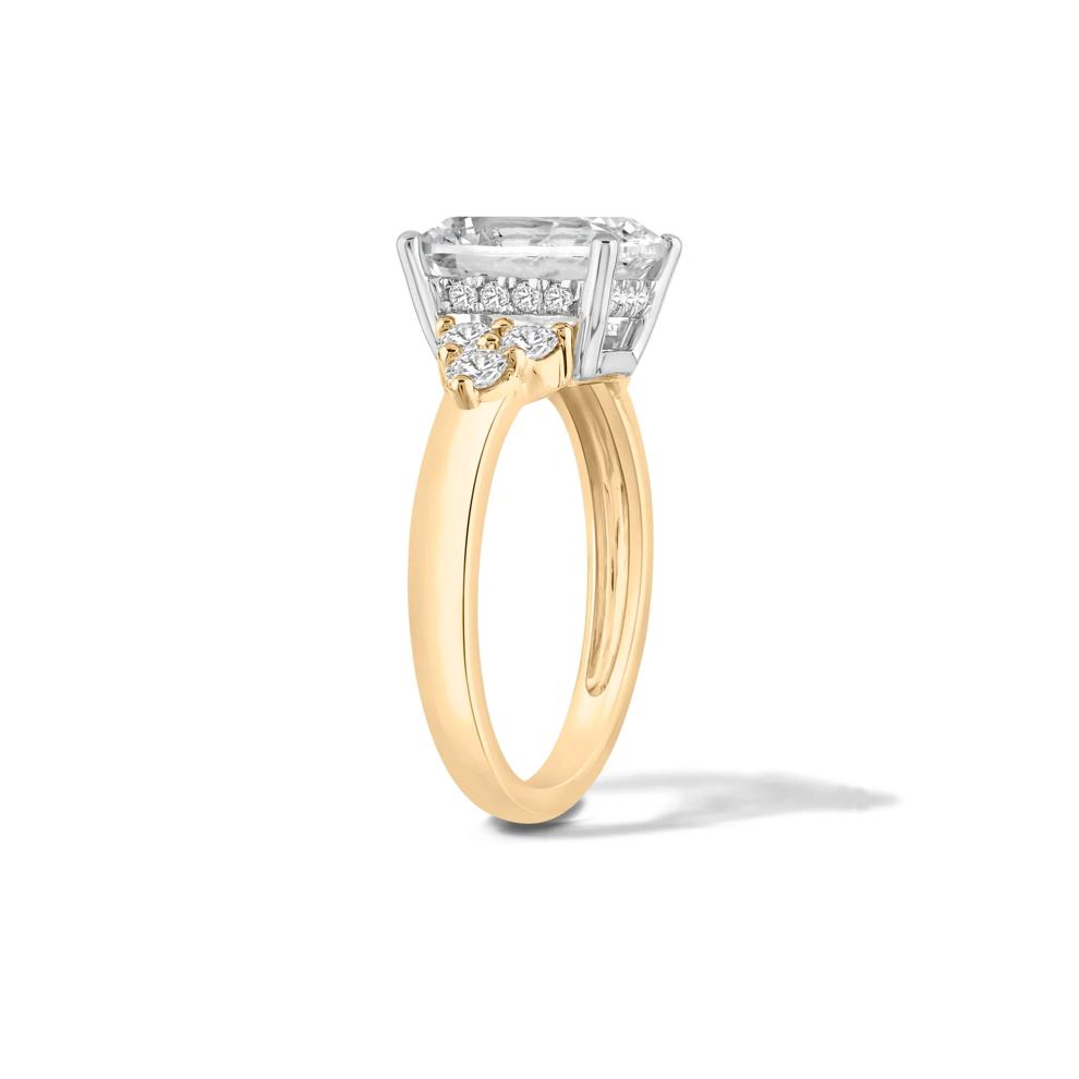 Lab Grown Diamond Emerald-Cut Engagement Ring in 14K Yellow &amp; White Gold (3 1/2 ct. tw.) – Image 3 of 4