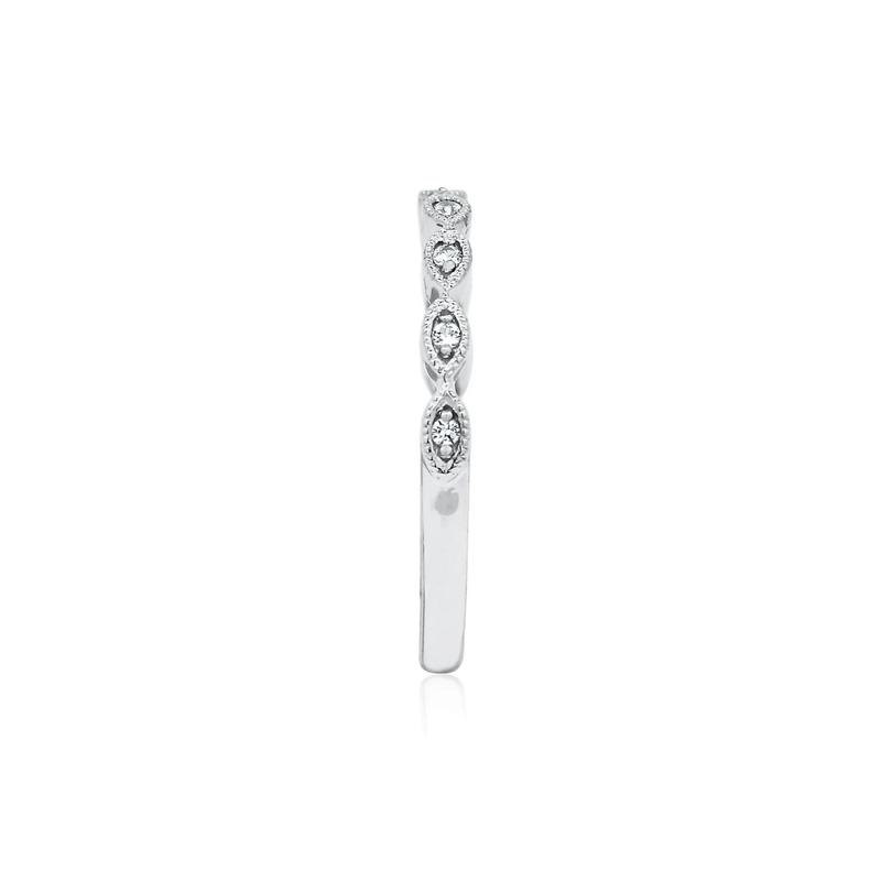 Lab Created White Sapphire Twist Stack Ring in Sterling Silver – Image 3 of 4