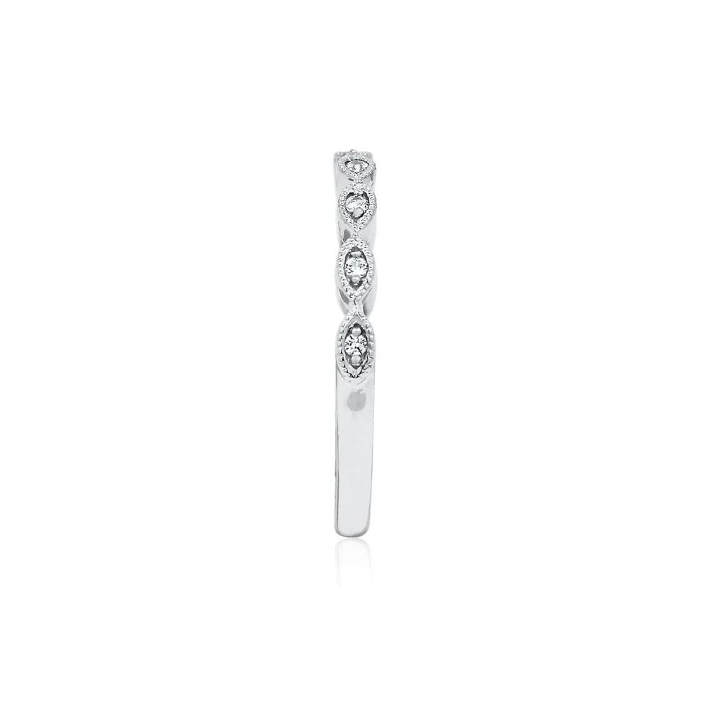 Lab Created White Sapphire Twist Stack Ring in Sterling Silver – Image 3 of 4