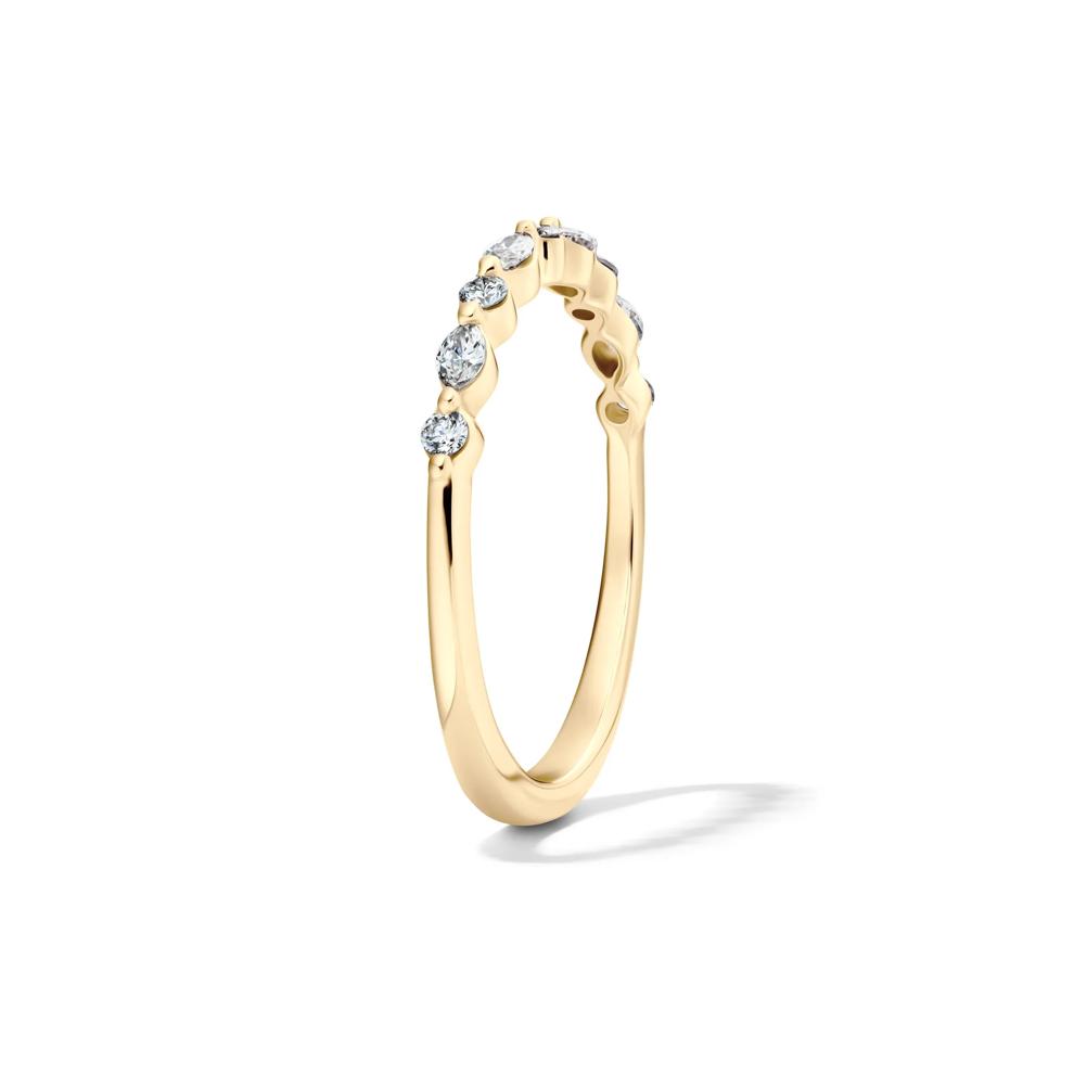 Round and Marquise-Cut Diamond Anniversary Band in 14K Yellow Gold (1/4 ct. tw.) – Image 3 of 4