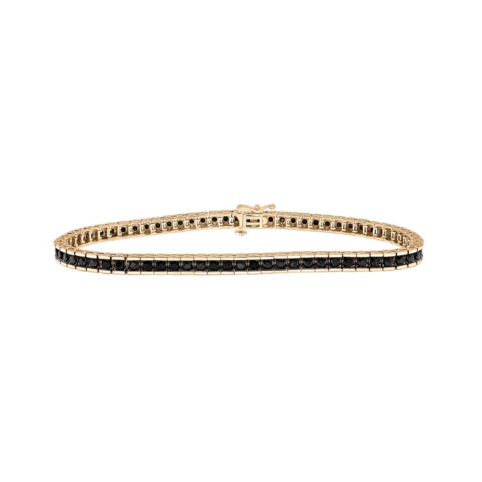 Black Diamond Tennis Bracelet in 10K Yellow Gold, 8.5" (3 ct. tw.) – Image 1 of 1