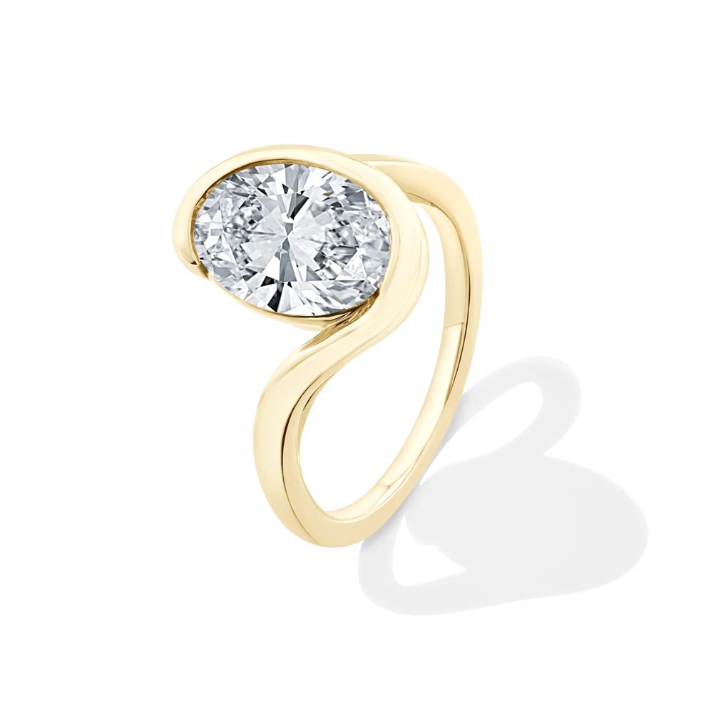 Lab Grown Diamond Oval Solitaire Engagement Ring in 14K Yellow Gold (3 ct.) – Image 4 of 4