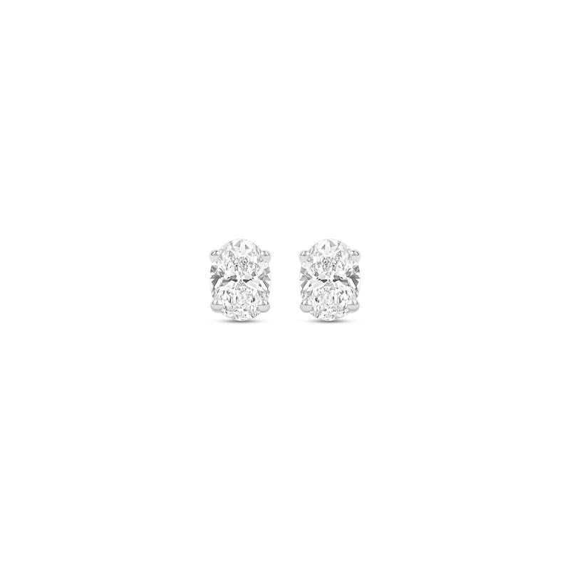Lab Grown Diamond Oval-Shaped Solitaire Stud Earrings in 14K White Gold &#40;1/4 ct. tw.&#41; – Image 2 of 3