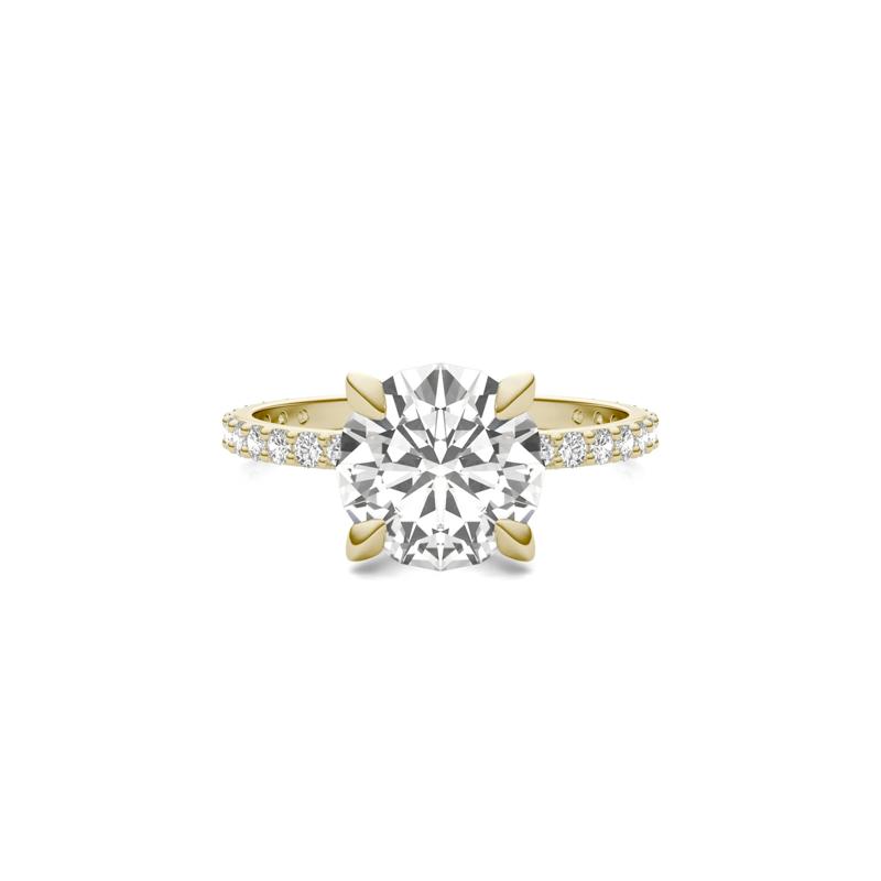 Lab-Created Moissanite Engagement Ring in 14K Yellow Gold &#40;2 5/8 ct. dew&#41; – Image 1 of 5