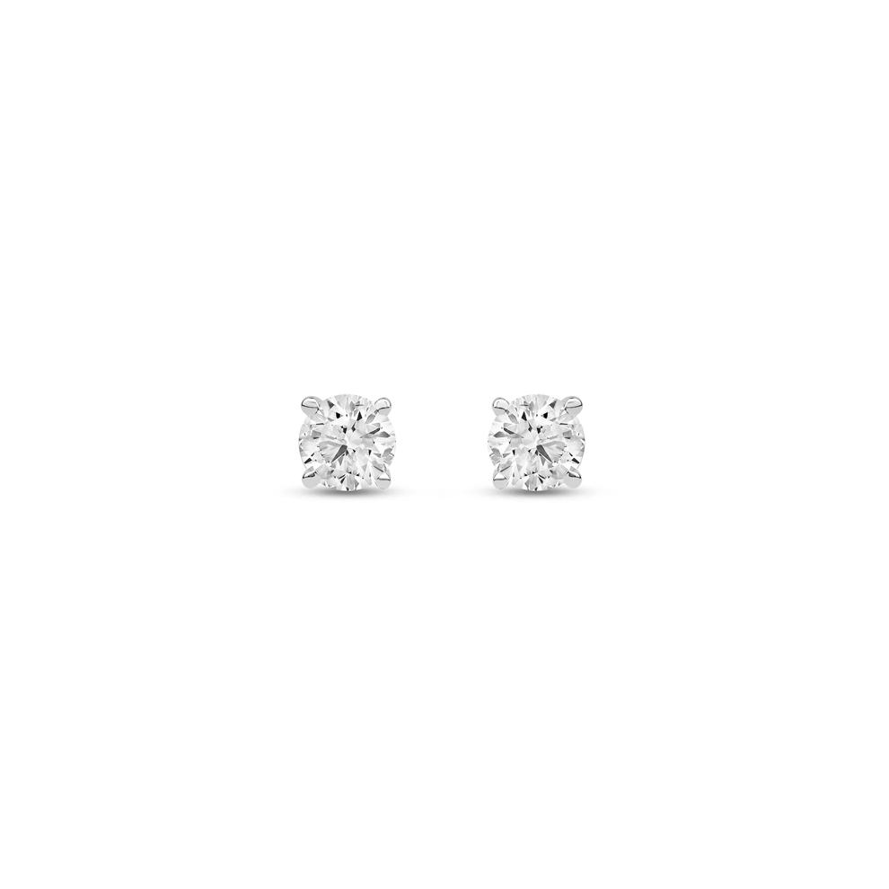Lab Grown Diamond Round Solitaire Stud Earrings in 14K White Gold (1/3 ct. tw.) – Image 2 of 3