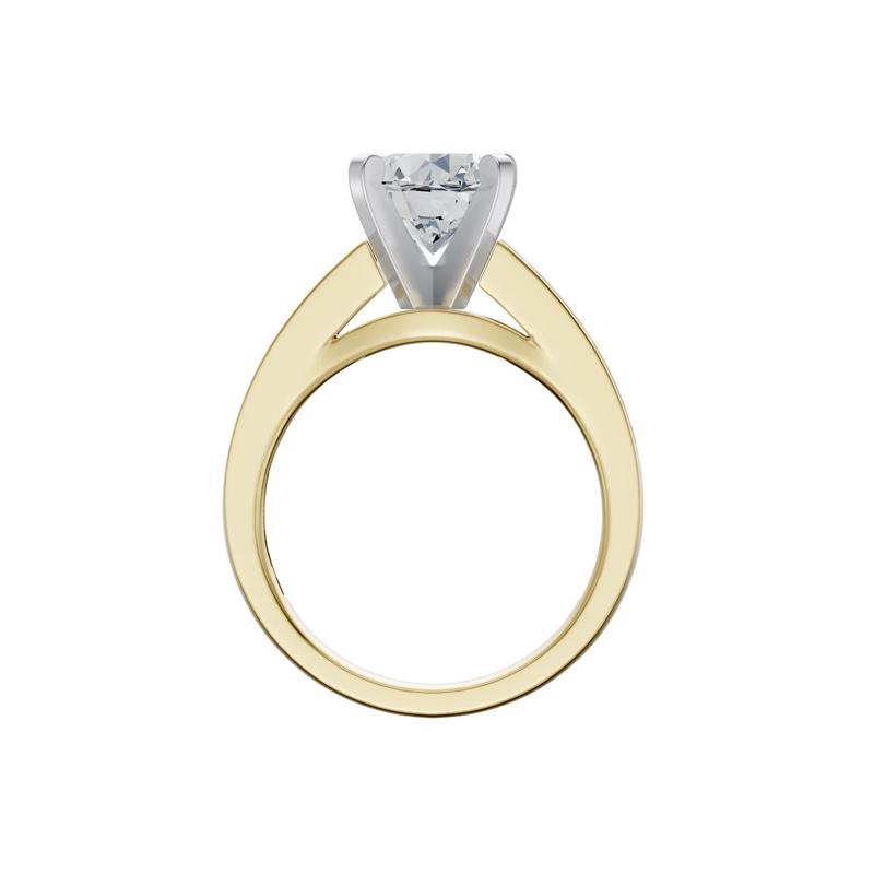 Lab Grown Diamond Channel-Set Semi-Mount Engagement Ring in 14K Yellow and White Gold &#40;1/3 ct. tw.&#41; &#40;Setting Only&#41; – Image 3 of 6