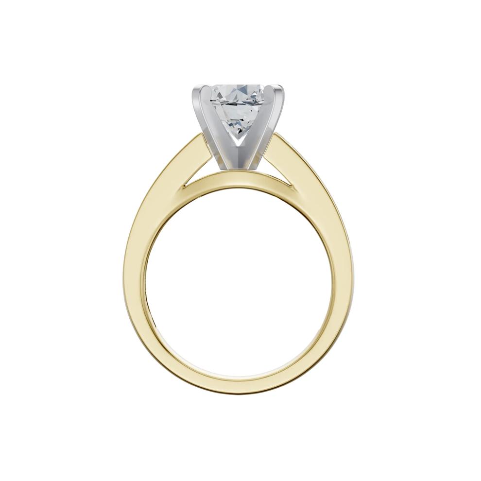 Lab Grown Diamond Channel-Set Semi-Mount Engagement Ring in 14K Yellow and White Gold (1/3 ct. tw.) (Setting Only) – Image 3 of 6