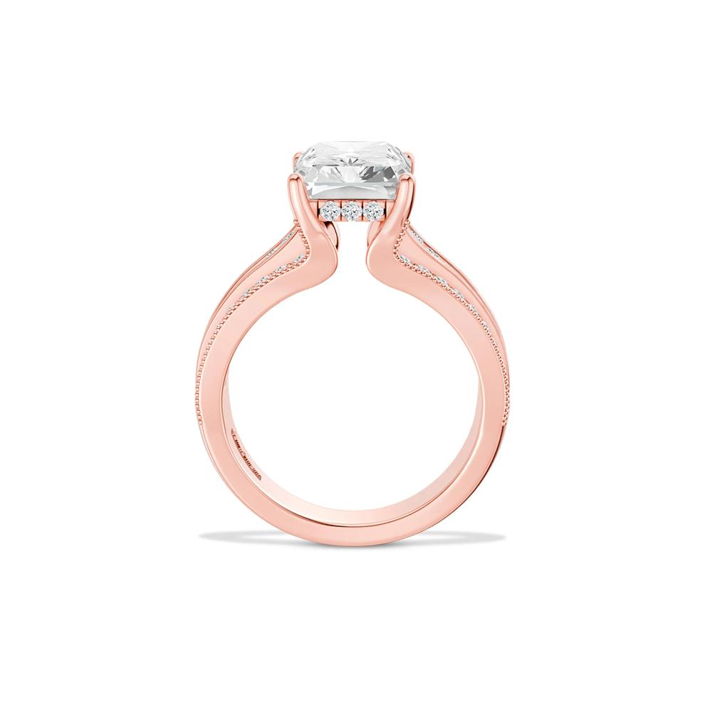 Lab Grown Diamond Radiant-Cut Center Engagement Ring in 14K Rose Gold (3 3/4 ct. tw.) – Image 2 of 4