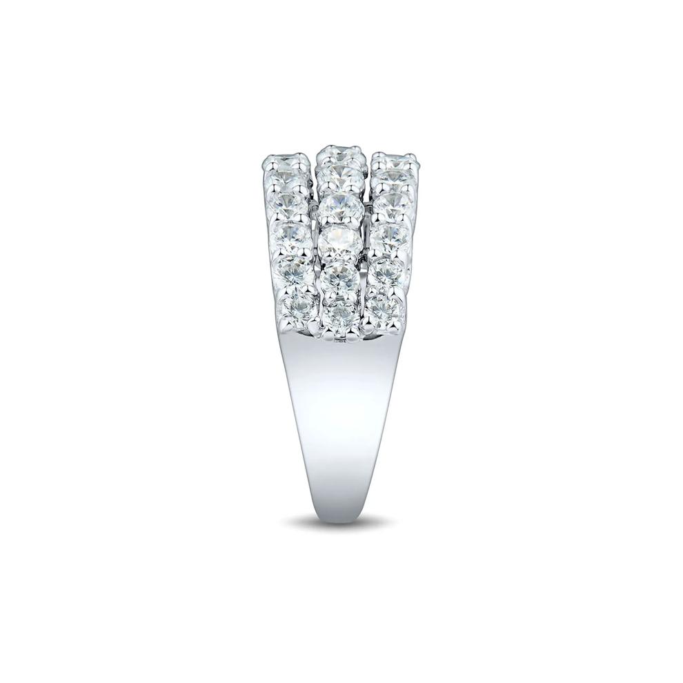 Lab Grown Diamond Three-Row Anniversary Band in 14K White Gold (2 ct. tw.) – Image 3 of 3