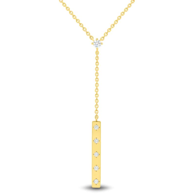 Lab Grown Diamond Vertical Bar Y Necklace in Vermeil &#40;1/5 ct. tw.&#41; – Image 1 of 3