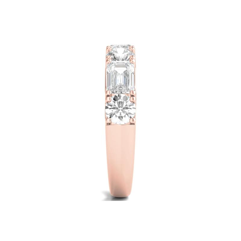 Round &amp; Emerald-Cut Diamond Band in 14K Rose Gold &#40;2 1/2 ct. tw.&#41; – Image 3 of 3