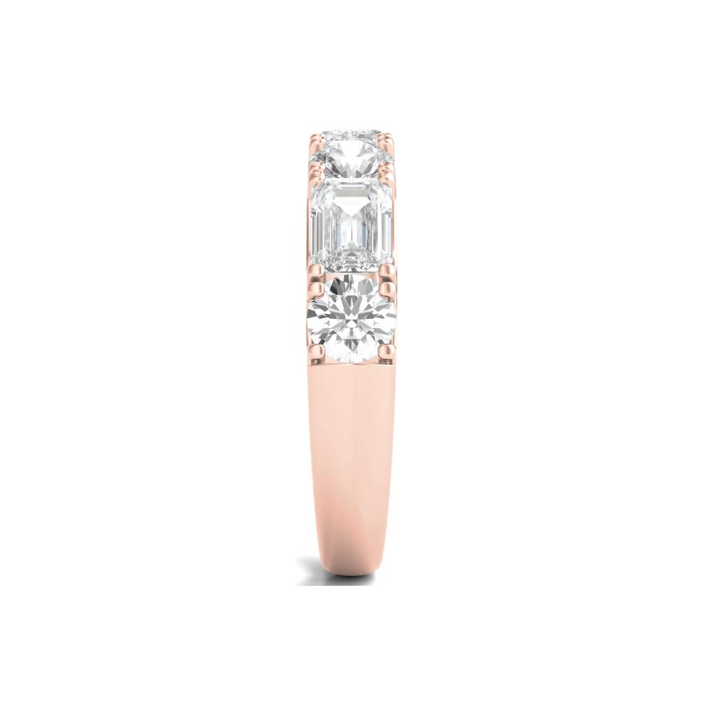 Round &amp; Emerald-Cut Diamond Band in 14K Rose Gold (2 1/2 ct. tw.) – Image 3 of 3