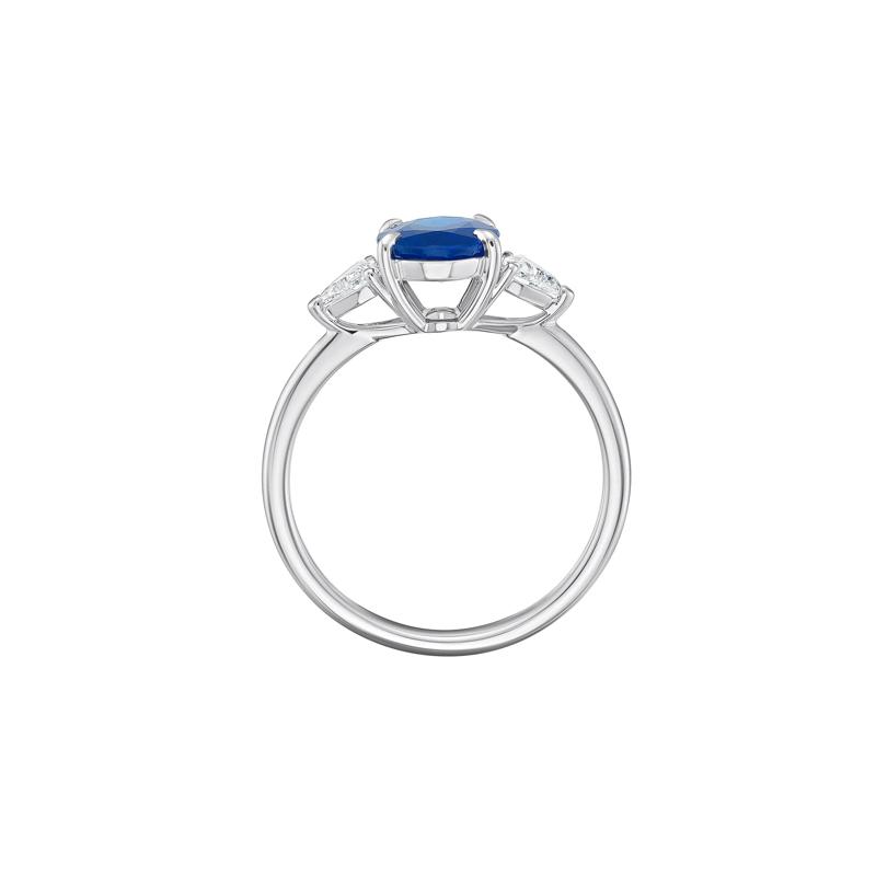 Blue Sapphire &amp; Diamond Ring in 14K White Gold &#40;1/3 ct. tw.&#41; – Image 2 of 3