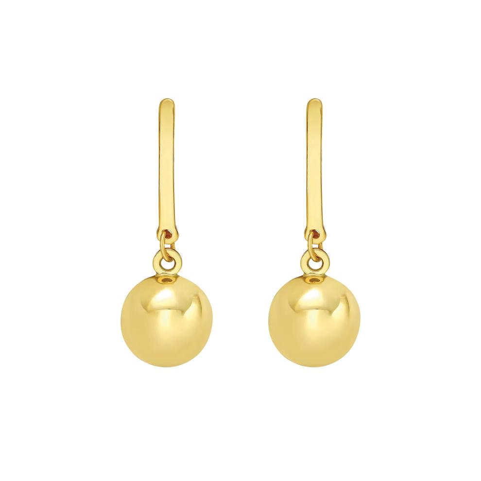 Ball Drop Earrings in 10K Yellow Gold – Image 2 of 3
