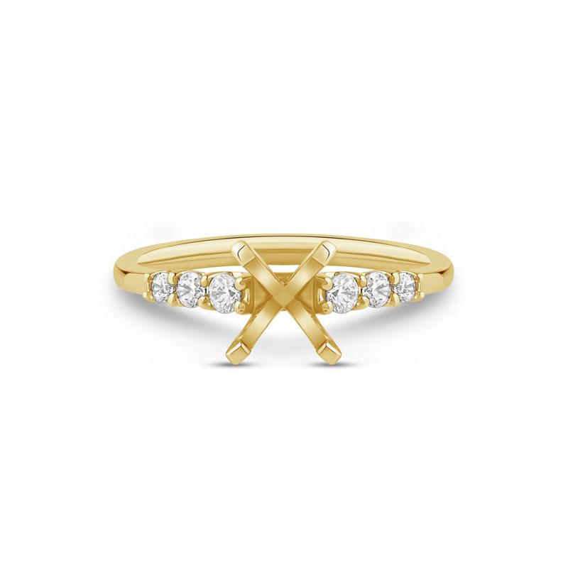 1/4 ct. tw. Brilliant-Round Diamond Semi-Mount Engagement Ring in 14k Yellow Gold &#40;Setting Only&#41; – Image 2 of 6