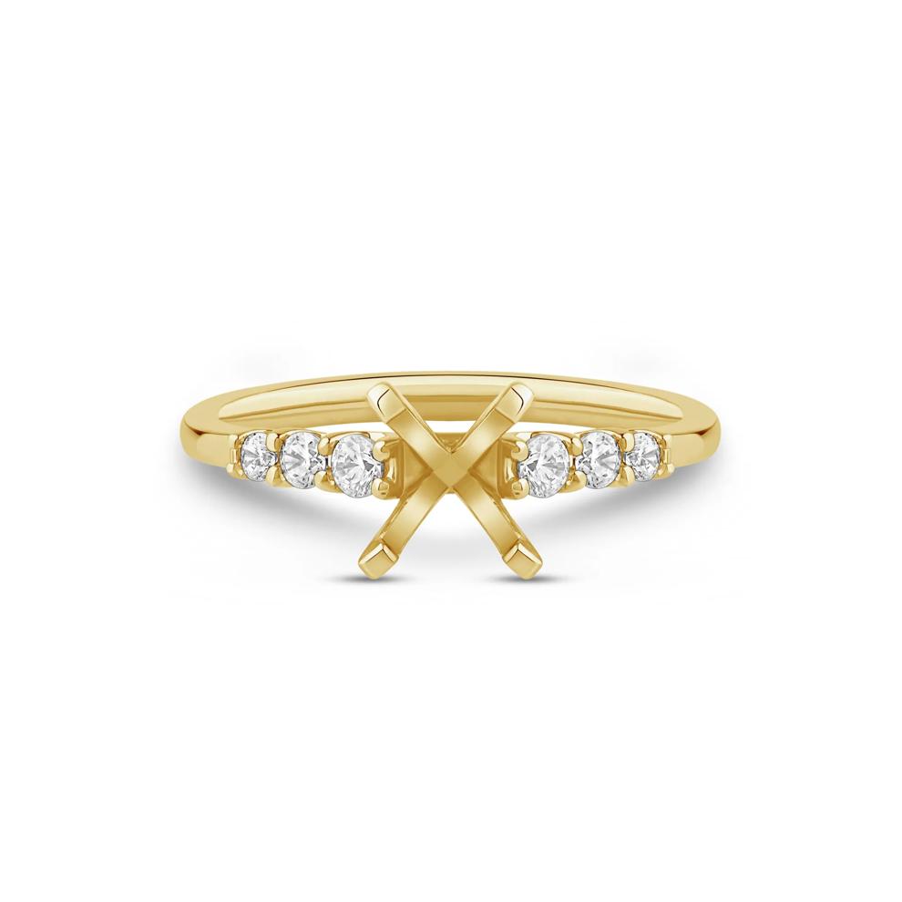 1/4 ct. tw. Brilliant-Round Diamond Semi-Mount Engagement Ring in 14k Yellow Gold (Setting Only) – Image 2 of 6