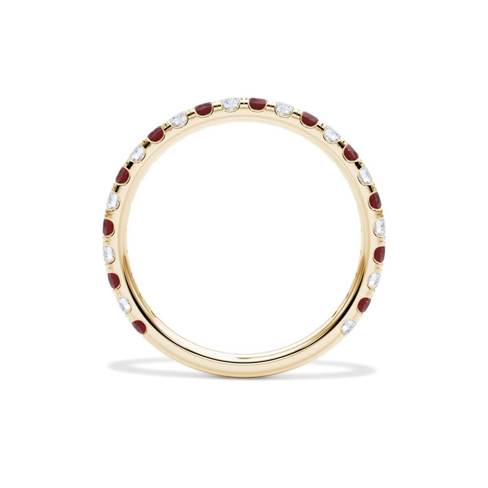 Lab Grown Diamond &amp; Lab-Created Ruby Anniversary Band in 14K Yellow Gold (1/3 ct. tw.) – Image 2 of 4