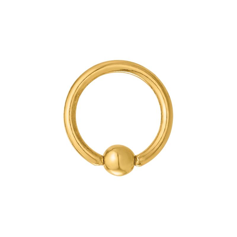 Polished Septum Cartilage Ring in 14K Yellow Gold, 16 Gauge – Image 2 of 3