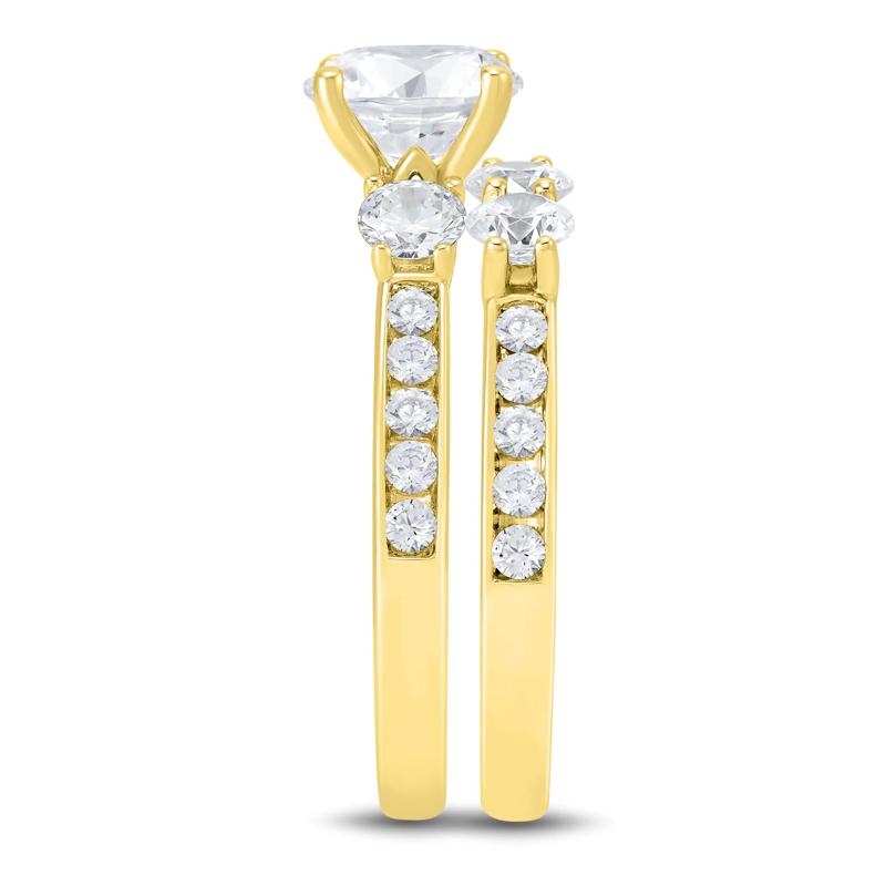 Lab Grown Diamond Bridal Set in 14K Yellow Gold &#40;3 ct. tw.&#41; – Image 3 of 7