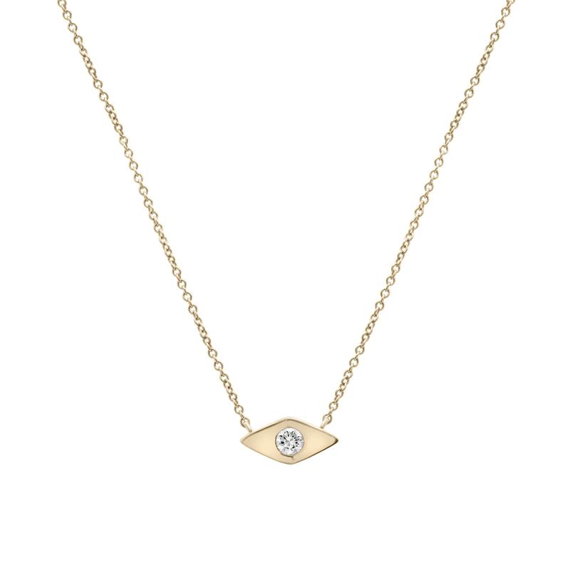 Diamond Eye Bezel-Set Pendant in 10K Yellow Gold &#40;1/10 ct. tw.&#41; – Image 1 of 4