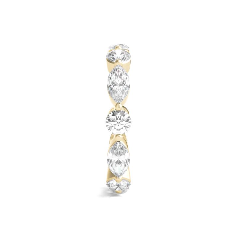 Round and Marquise Lab Grown Diamond Eternity Band in 14k Yellow Gold &#40;3 ct. tw.&#41; – Image 3 of 3